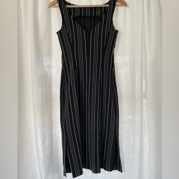 Express Little black and white striped dress size extra small. - Picture 5 of 8